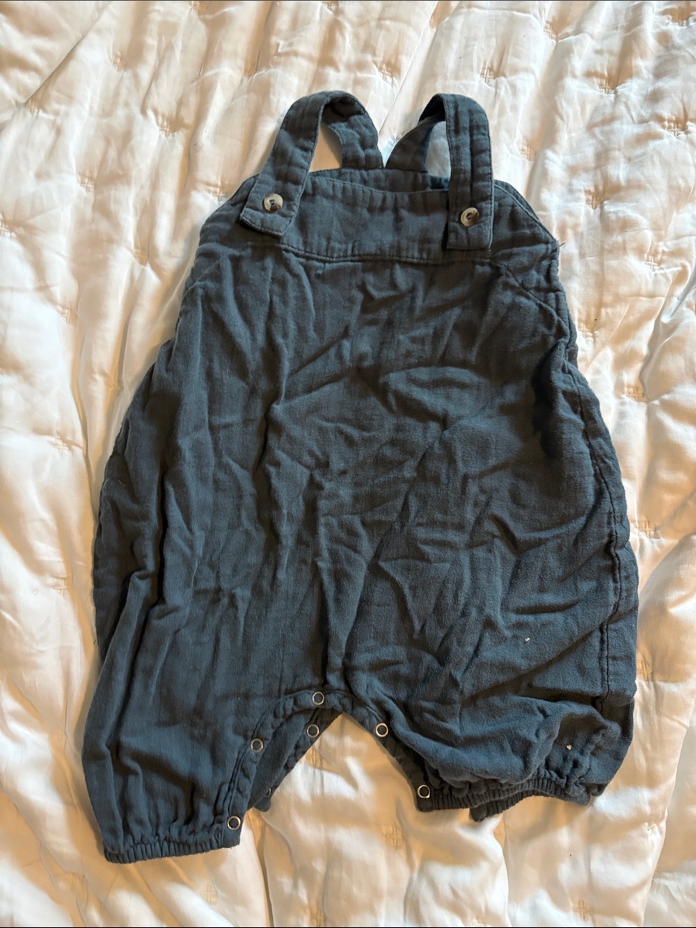 kate quinn Slate Gray Baby Romper Overalls